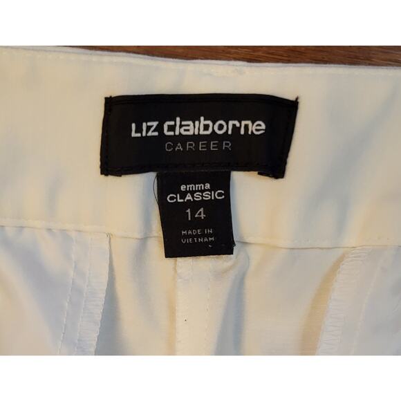 LIZ CLAIBORNE Capri Pants Size 14 Emma Classic White Stretchy - Picture 5 of 10